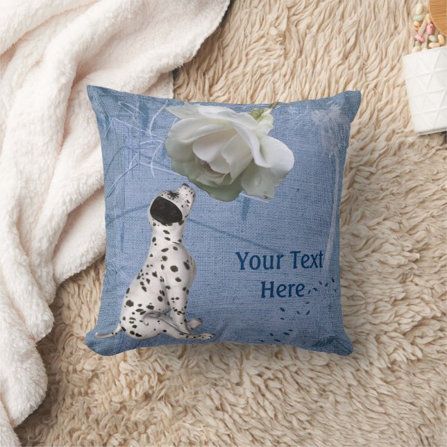 Dalmatiner Welpe White Rose Kissen (Decke)