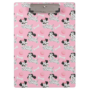 Dalmatiner Welpen Schwarze Flecken Rosa Spielball Klemmbrett