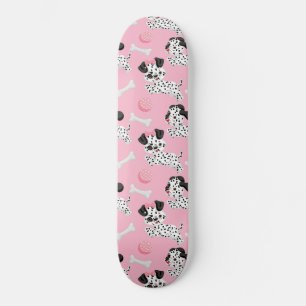 Dalmatiner Welpen Schwarze Flecken Rosa Spielzeug  Skateboard