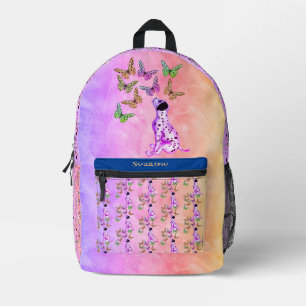 Dalmatiner Welpen und Schmetterlinge Personalisier Bedruckter Rucksack