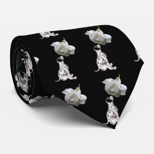 Dalmatiner Welpen und Weiße Rose Krawatte