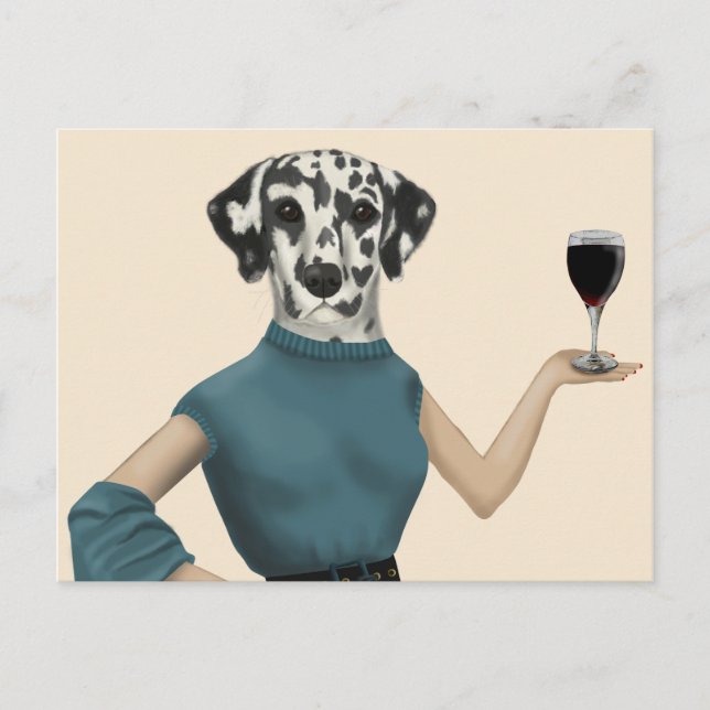 Dalmatiner Wine Snob Postkarte (Vorderseite)