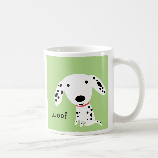 Dalmatiner Woof | Niedlicher Welpenhund Kaffeetasse (Rechts)