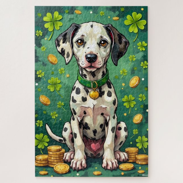 Dalmatiner zum St. Patrick’s Day Glückshund (Vertikal)
