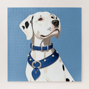 Dalmatinerhund mit blauem Halsband
