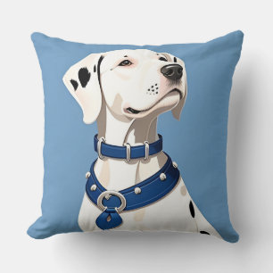 Dalmatinerhund mit blauem Halsband Kissen