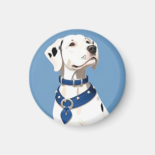 Dalmatinerhund mit blauem Halsband Magnet