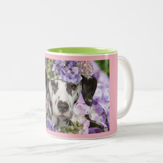 Dalmatinerhydrangea-Kaffee-Tasse Zweifarbige Tasse (VorderseiteRechts)