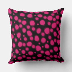 dalmatinische Punkte Tierdruck Rosa und Schwarz Fl Kissen