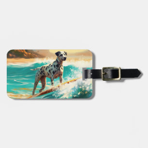 Dalmatinische Strand-Surfing-Malerei Gepäckanhänger
