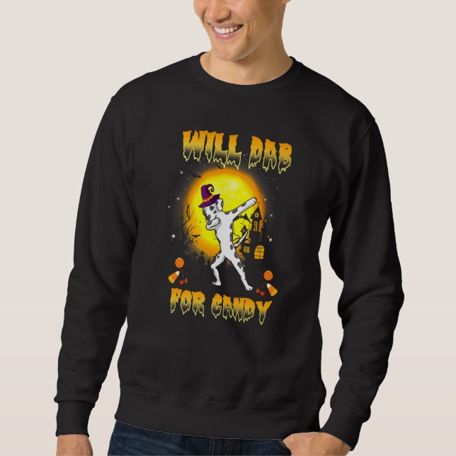 Dalmatinischer Dabbing-Hund wird für Süßigkeiten d Sweatshirt (Vorderseite)
