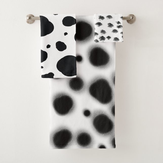 dalmatinischer niedlicher Schwarz-Weiß-Druck Badhandtuch Set (Insitu)