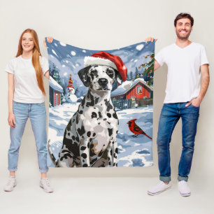 Dalmatinisches Winterwunderland Weihnachtsfreude Fleecedecke