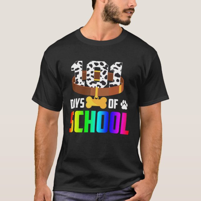 Dalmation Dog 101 Days Of School  Teachers T-Shirt (Vorderseite)