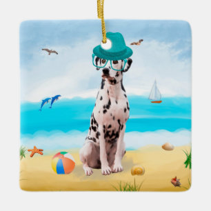 Dalmation Dog on Beach Keramikornament