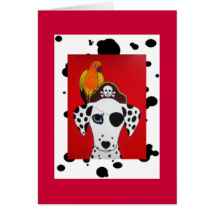 Dalmation Piraten-Hunde-und Papageien-Karte