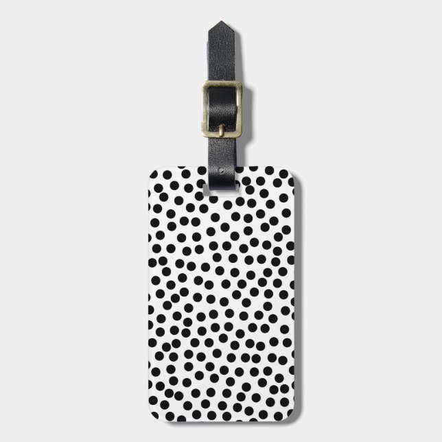 Dalmation Punkte in Schwarzweiss Gepäckanhänger (Vorderseite vertikal)