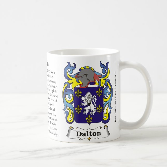 Dalton, der Ursprung und Bedeutung auf einer Tasse (Rechts)