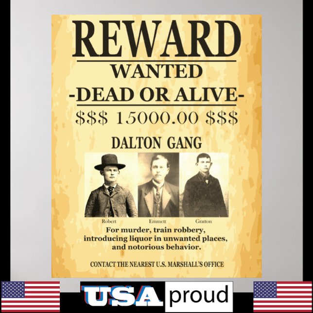 Dalton Gang Reward Gewollt Poster (Von Creator hochgeladen)