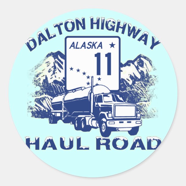 DALTON HIGHWAY HAUL STRASSE RUNDER AUFKLEBER (Vorderseite)