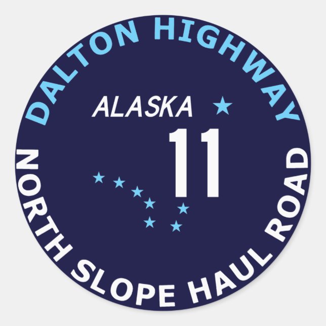 Dalton Highway, North Slope Haul Road Runder Aufkleber (Vorderseite)