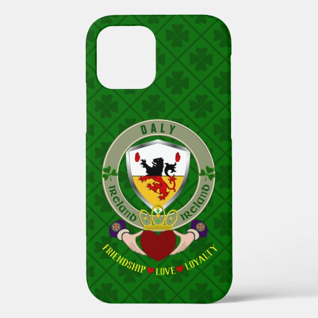 Daly Irish Shield & Claddagh Personalisiert Case-Mate iPhone Hülle (Rückseite)