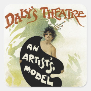 Dalys Theater ~ Ein Kunstmodell Quadratischer Aufkleber