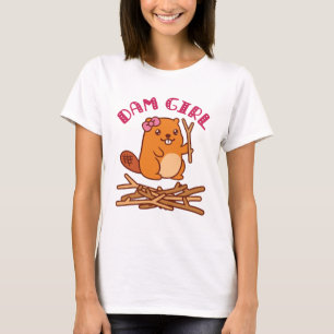 Dam Girl Niedlich Beaver T-Shirt