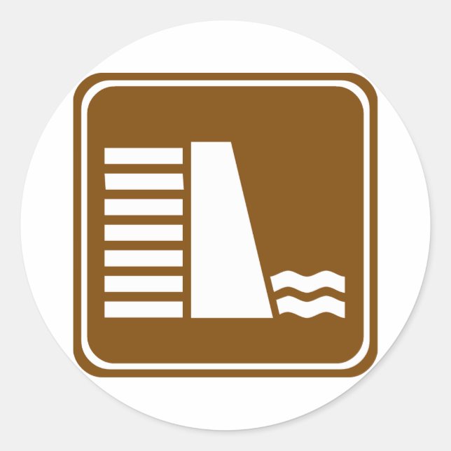 Dam- oder Staudammsignierung Runder Aufkleber (Vorderseite)