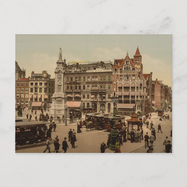 Dam Square, Amsterdam, Niederlande Postkarte (Vorderseite)