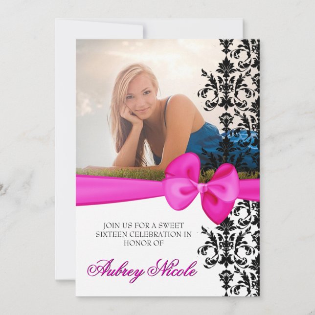 Damas bitumées Accentuation 5 x 7 Invitations [ros (Devant)