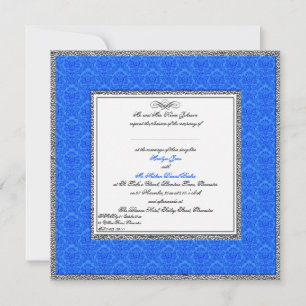 Damas bleues avec Faire-part de mariage en U.K.