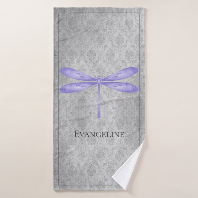 Damas de libellule violette (Serviette de bain)