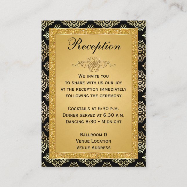Damas de Parties scintillant Gold FAUX, carte de b (Devant)