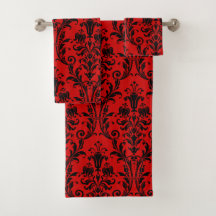 Damas florales rouges et noires