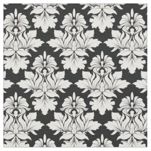 Damas florales sur tissu noir 2