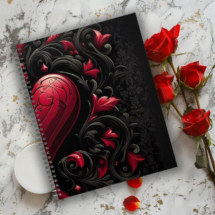Damas gothique noir et rouge