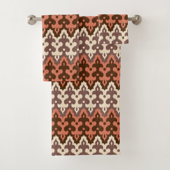 Damas Ikat marocaine, Brown, Taupe et rouille (En situation)