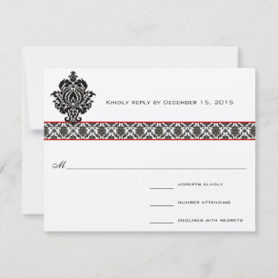 Damas Noir sur le blanc rouge Trim Mariage réponse