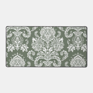 Damas Profond Lichen Vert Simple Couleur Coordonné