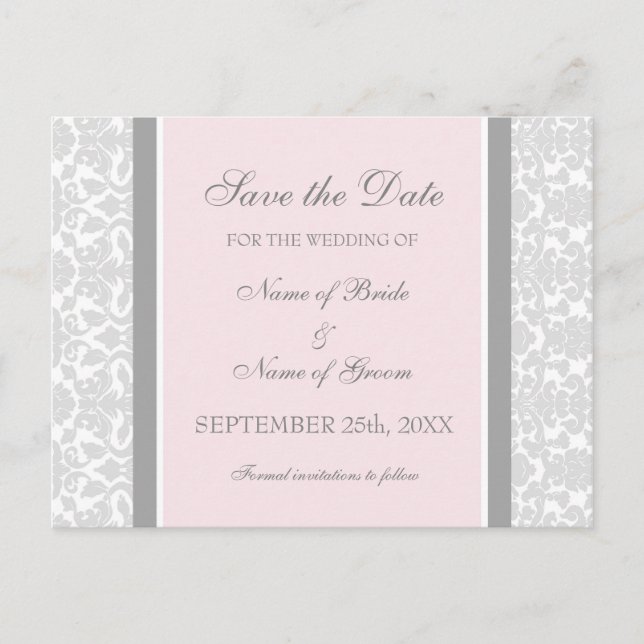 Damas rose Enregistrer la date Cartes postales Mar (Devant)