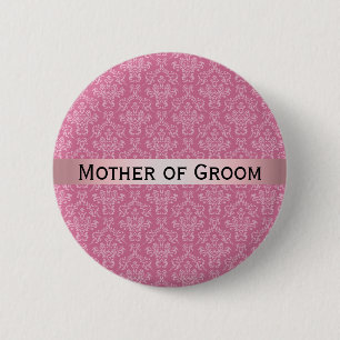 Damas rose et blanc avec Badge Mère de la chambre