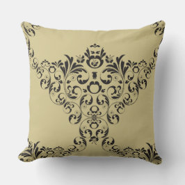 Damas victorienne en noir sur Tan Thlow Oreiller