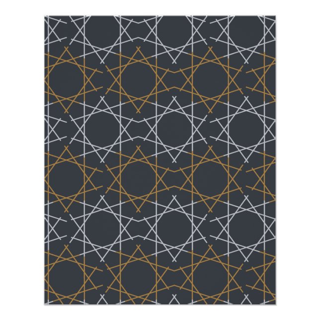 Damascus Steel Geometric Pattern Poster (Vorderseite)