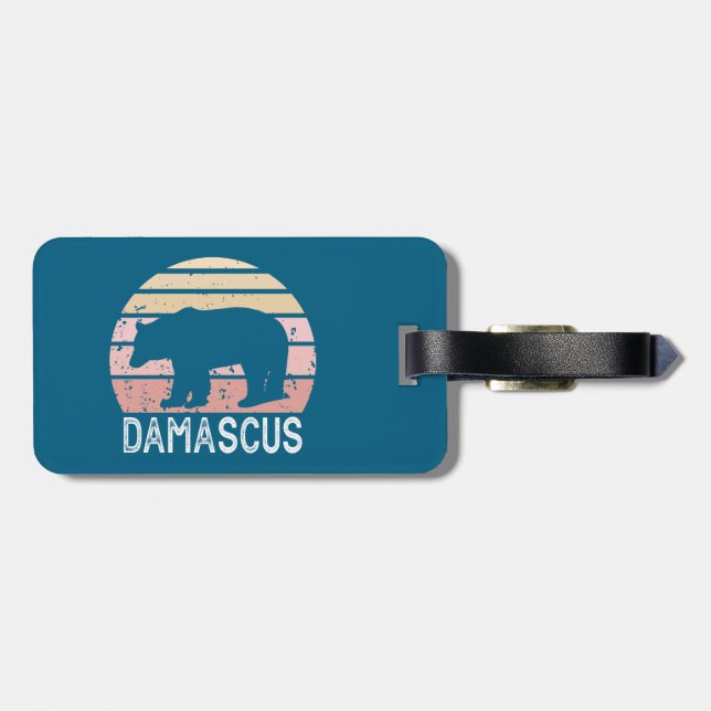 Damascus Virginia Retro Bear Gepäckanhänger (Rückseite horizontal)