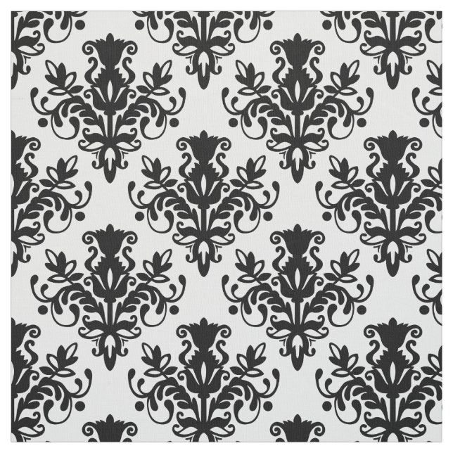 Damask 02 Muster - Schwarz Stoff (Muster)