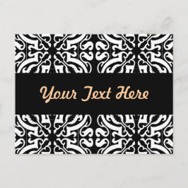 Damask 1 (schwarz und weiß) postkarte