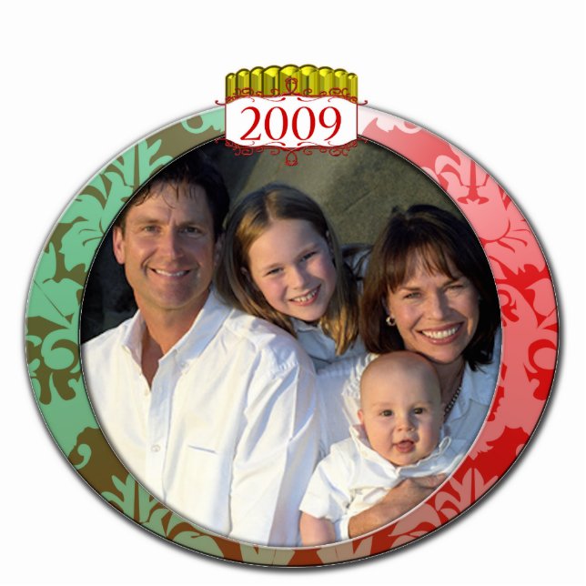 Damask 2009 Foto Weihnachtsschmuck Fotoskulptur Ornament (Vorne)