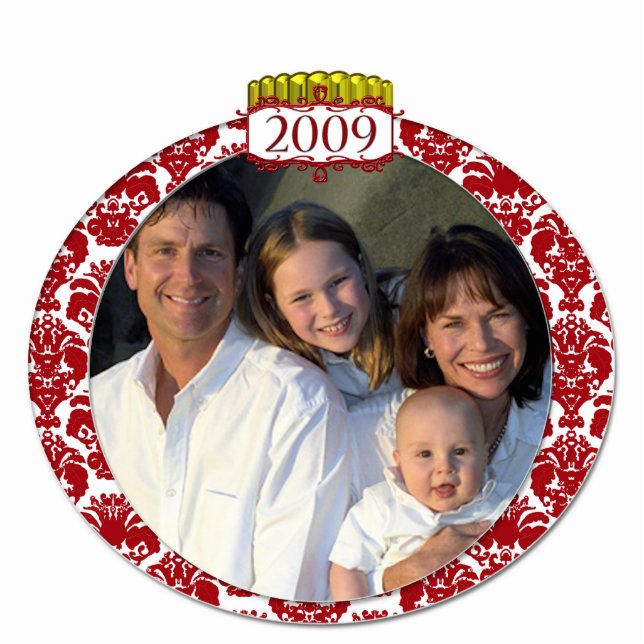 Damask 2009 Foto Weihnachtsschmuck Fotoskulptur Ornament (Vorne)
