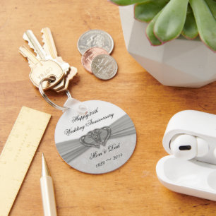 Damask 25. Jahreshauptkette für Hochzeit Schlüsselanhänger